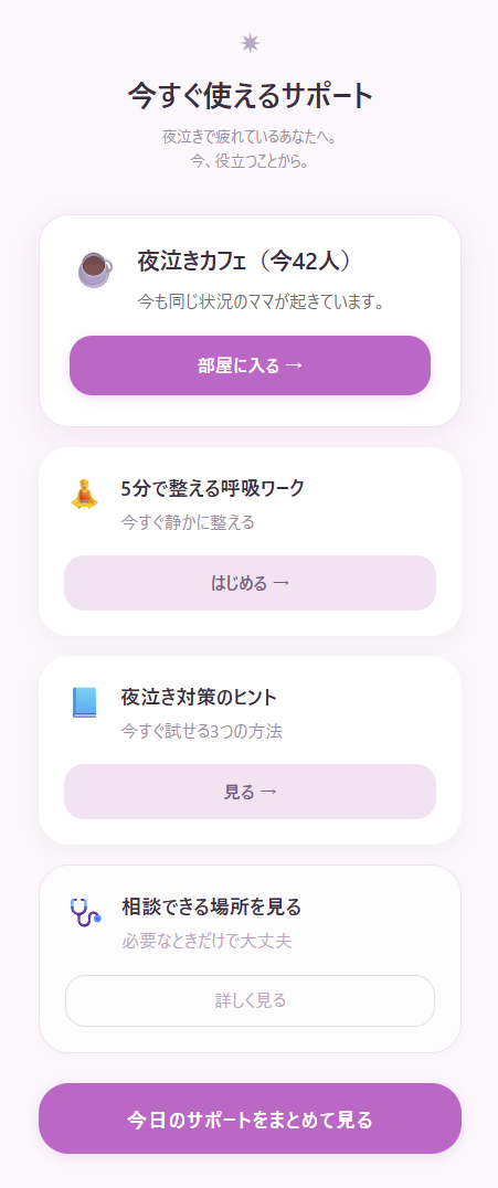 今の状況に合ったサポート